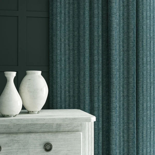 Lamina Fabric - Sapphire by Lamina Fabric from Linwood Fabrics Chesil collection - blue contemporary woven