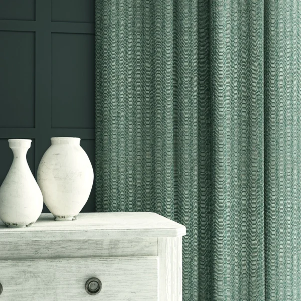 Lamina Fabric - Ocean by Lamina Fabric from Linwood Fabrics Chesil collection - blue contemporary woven