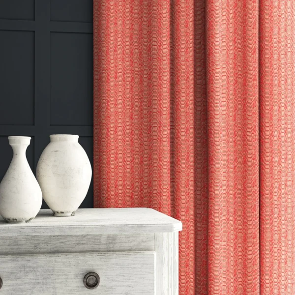 Lamina Fabric - Carmine by Lamina Fabric from Linwood Fabrics Chesil collection - red contemporary woven