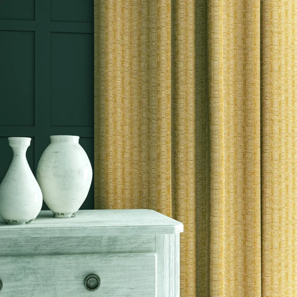 Lamina Fabric - Honey Pot by Lamina Fabric from Linwood Fabrics Chesil collection - yellow contemporary woven