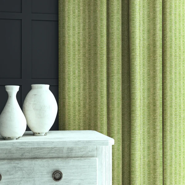 Lamina Fabric - Pear Drop by Lamina Fabric from Linwood Fabrics Chesil collection - green contemporary woven