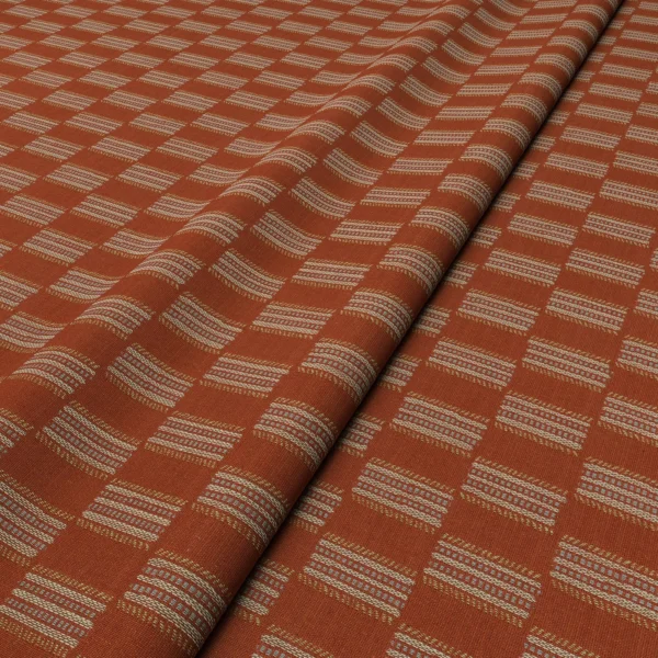 Strata Fabric - Pimento by Strata Fabric from Linwood Fabrics Chesil collection - red checked woven