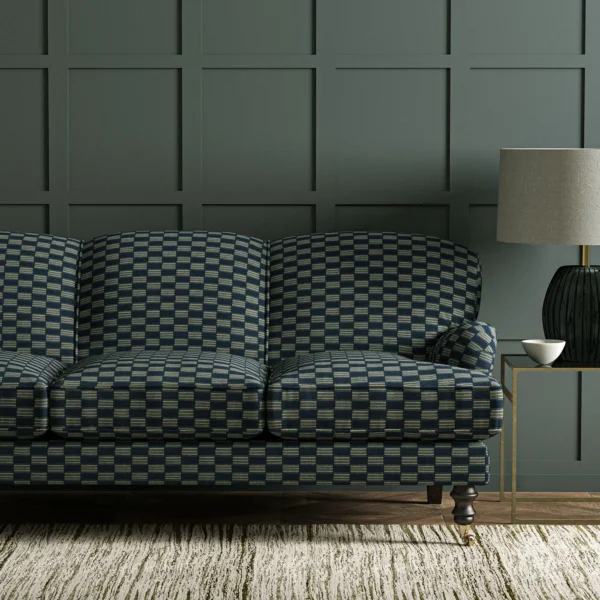 Strata Fabric - Denim by Strata Fabric from Linwood Fabrics Chesil collection - blue checked woven