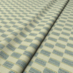 Strata Fabric from Linwood Fabrics Chesil collection - blue checked woven