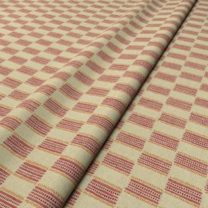Strata Fabric from Linwood Fabrics Chesil collection - red checked woven