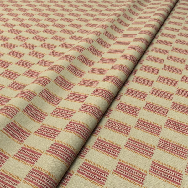Strata Fabric - Raspberry Sundae by Strata Fabric from Linwood Fabrics Chesil collection - red checked woven