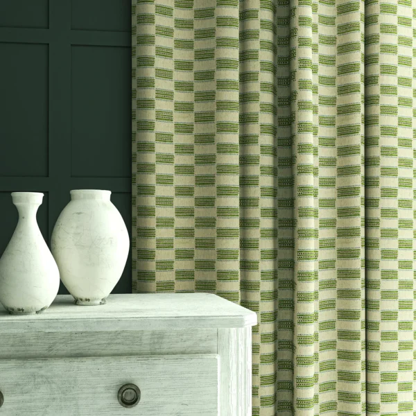 Strata Fabric - Pistachio by Strata Fabric from Linwood Fabrics Chesil collection - green checked woven