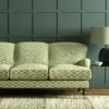 Strata Fabric from Linwood Fabrics Chesil collection - green checked woven