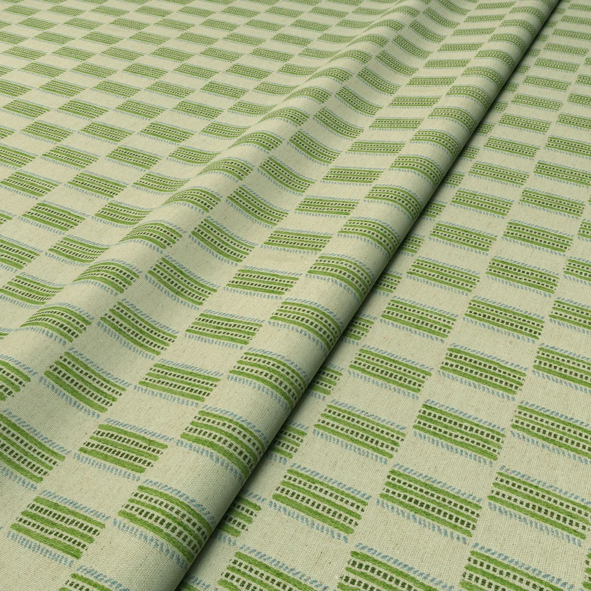 Strata Fabric - Pistachio by Strata Fabric from Linwood Fabrics Chesil collection - green checked woven