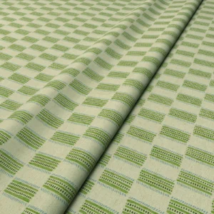 Strata Fabric from Linwood Fabrics Chesil collection - green checked woven