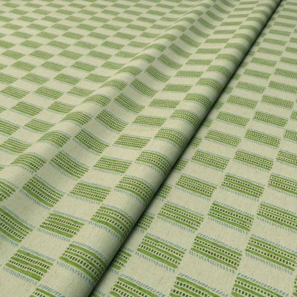 Strata Fabric - Pistachio by Strata Fabric from Linwood Fabrics Chesil collection - green checked woven