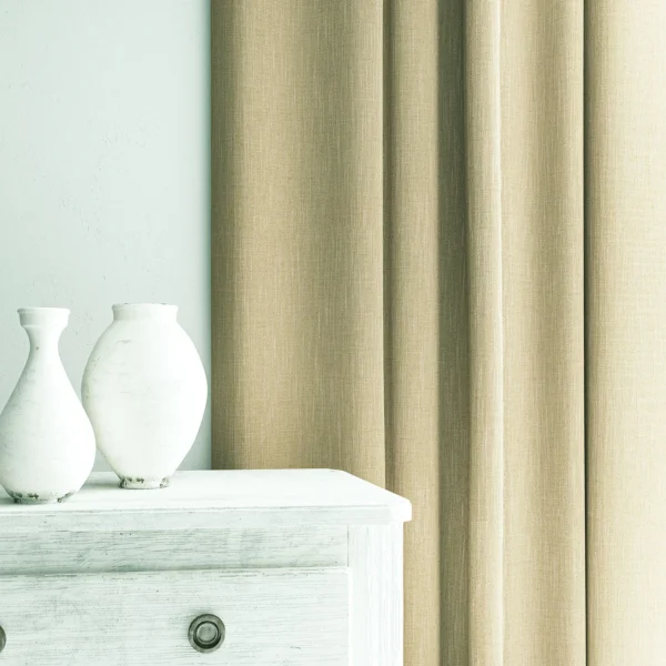 Pluto Fabric - Ecru by Pluto Fabric from Linwood Fabrics Pluto collection - neutral plain woven