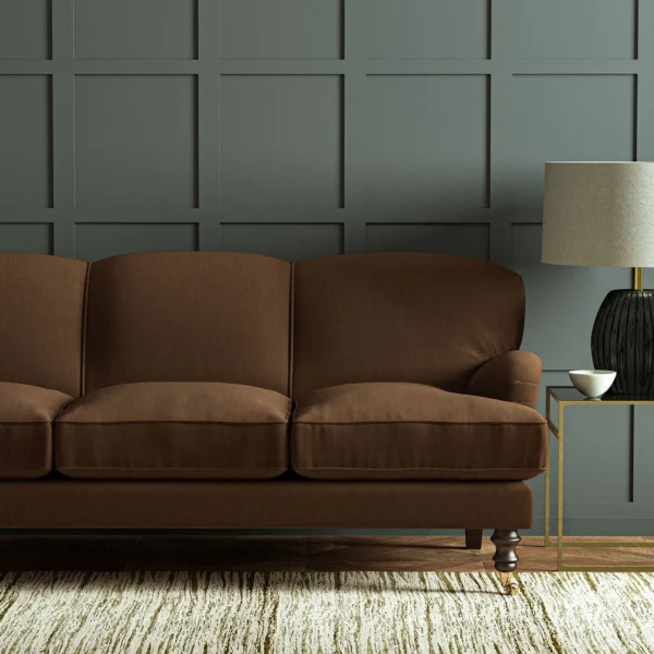 Pluto Fabric - Cafe Noir by Pluto Fabric from Linwood Fabrics Pluto collection - brown plain woven