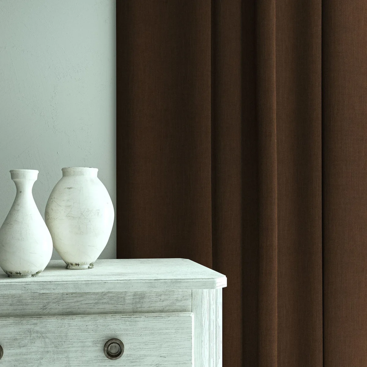 Pluto Fabric from Linwood Fabrics Pluto collection - brown plain woven