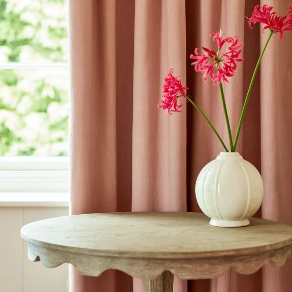 Pluto Fabric - Carnation by Pluto Fabric from Linwood Fabrics Pluto collection - pink plain woven