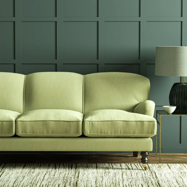 Pluto Fabric - Frosted Green by Pluto Fabric from Linwood Fabrics Pluto collection - green plain woven