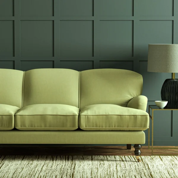 Pluto Fabric from Linwood Fabrics Pluto collection - green plain woven