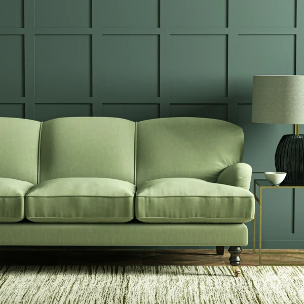 Pluto Fabric - Seafoam by Pluto Fabric from Linwood Fabrics Pluto collection - green plain woven