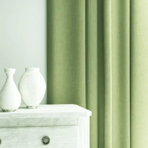 Pluto Fabric from Linwood Fabrics Pluto collection - green plain woven
