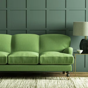 Pluto Fabric from Linwood Fabrics Pluto collection - green plain woven