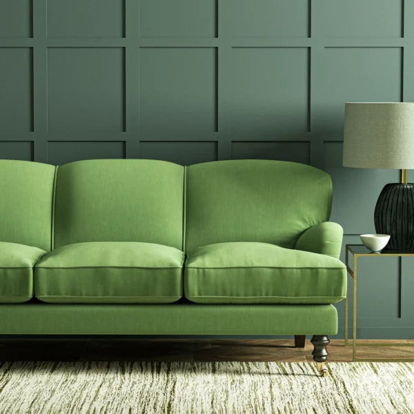 Pluto Fabric - Spring Green by Pluto Fabric from Linwood Fabrics Pluto collection - green plain woven