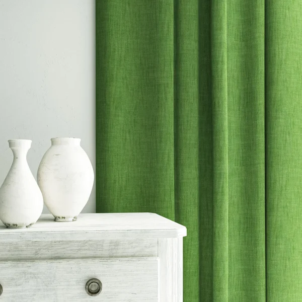 Pluto Fabric from Linwood Fabrics Pluto collection - green plain woven