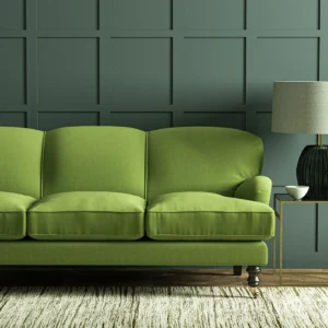 Pluto Fabric from Linwood Fabrics Pluto collection - green plain woven