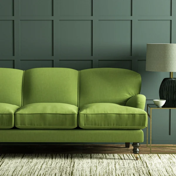 Pluto Fabric from Linwood Fabrics Pluto collection - green plain woven