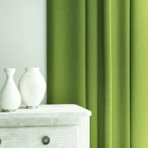 Pluto Fabric from Linwood Fabrics Pluto collection - green plain woven