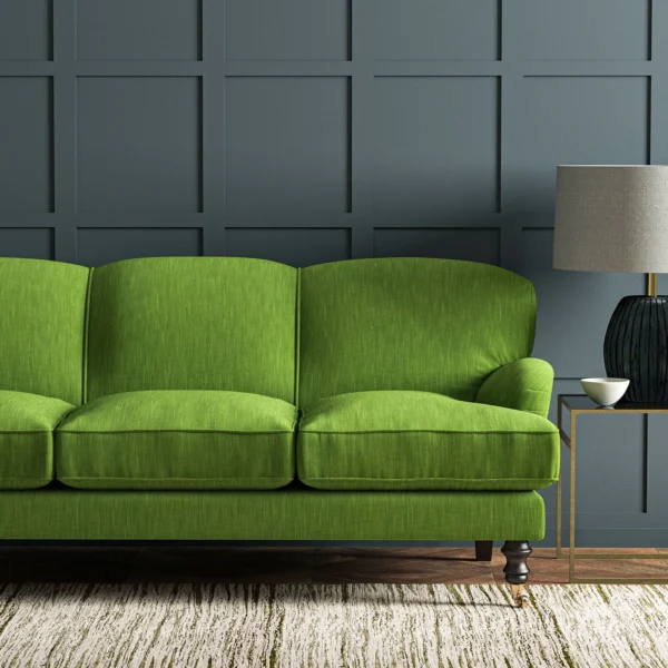 Pluto Fabric - Peridot by Pluto Fabric from Linwood Fabrics Pluto collection - green plain woven