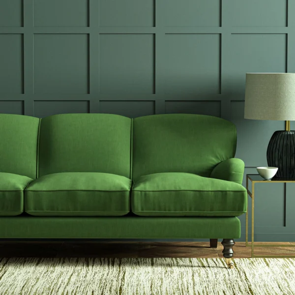 Pluto Fabric - Laurel by Pluto Fabric from Linwood Fabrics Pluto collection - green plain woven