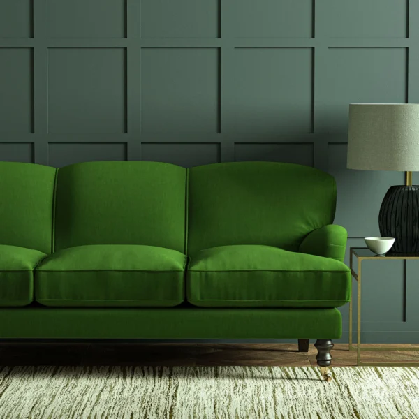Pluto Fabric - Shamrock by Pluto Fabric from Linwood Fabrics Pluto collection - green plain woven
