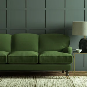 Pluto Fabric from Linwood Fabrics Pluto collection - green plain woven