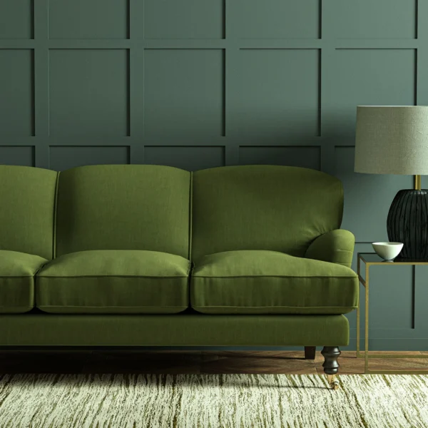 Pluto Fabric from Linwood Fabrics Pluto collection - green plain woven