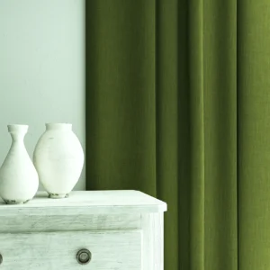 Pluto Fabric from Linwood Fabrics Pluto collection - green plain woven