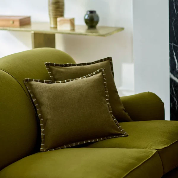 Pluto Fabric from Linwood Fabrics Pluto collection - green plain woven