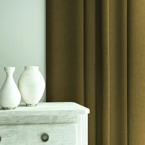 Pluto Fabric - Hemp by Pluto Fabric from Linwood Fabrics Pluto collection - green plain woven