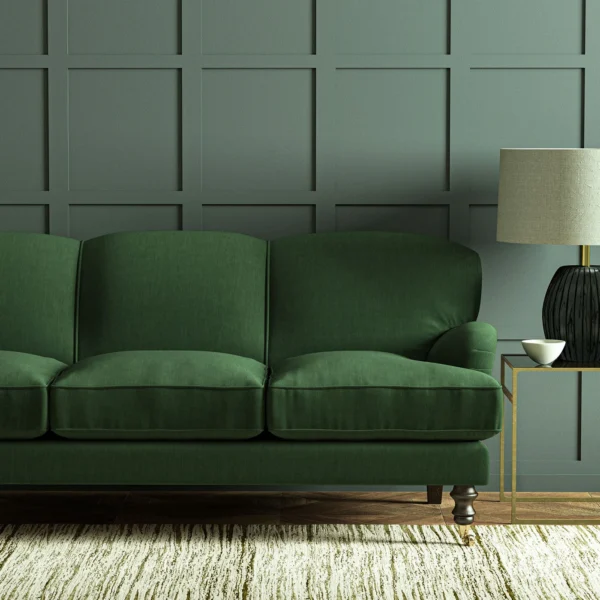 Pluto Fabric - Jungle by Pluto Fabric from Linwood Fabrics Pluto collection - green plain woven