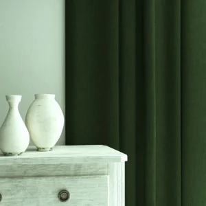 Pluto Fabric from Linwood Fabrics Pluto collection - green plain woven