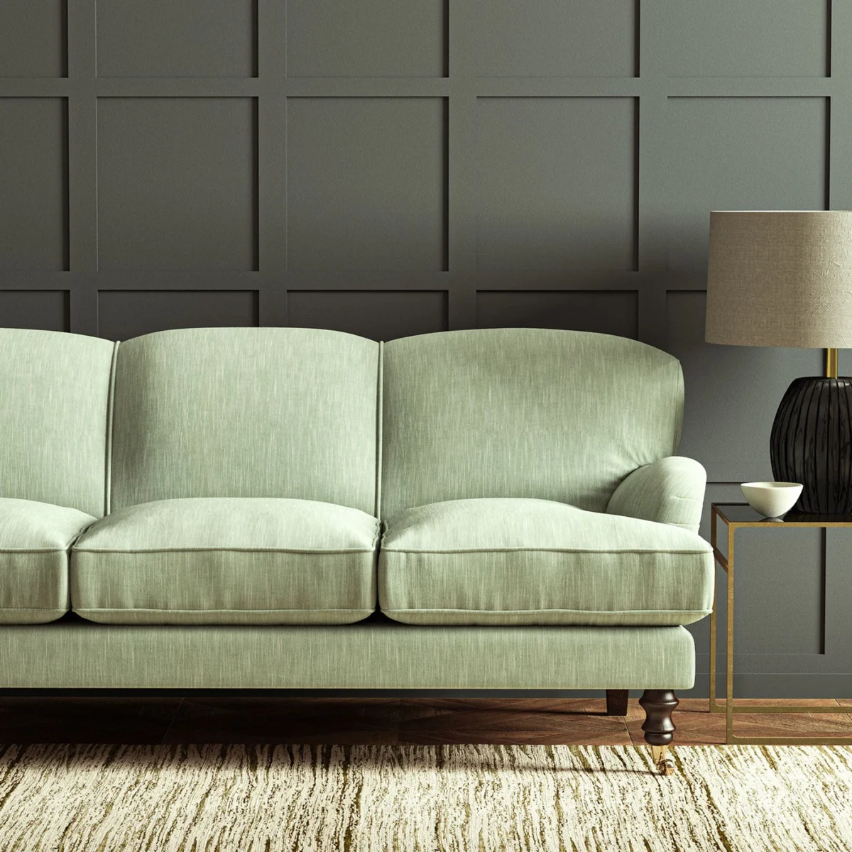 Pluto Fabric - Serenity by Pluto Fabric from Linwood Fabrics Pluto collection - green plain woven