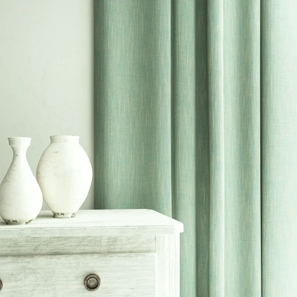 Pluto Fabric - Ice Blue by Pluto Fabric from Linwood Fabrics Pluto collection - blue plain woven