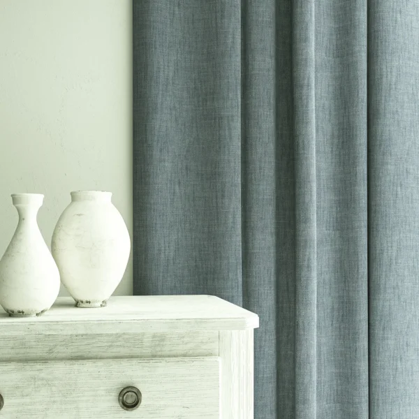 Pluto Fabric from Linwood Fabrics Pluto collection - black-grey plain woven