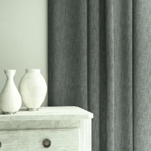 Pluto Fabric from Linwood Fabrics Pluto collection - black-grey plain woven