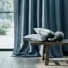 Pluto Fabric from Linwood Fabrics Pluto collection - black-grey plain woven