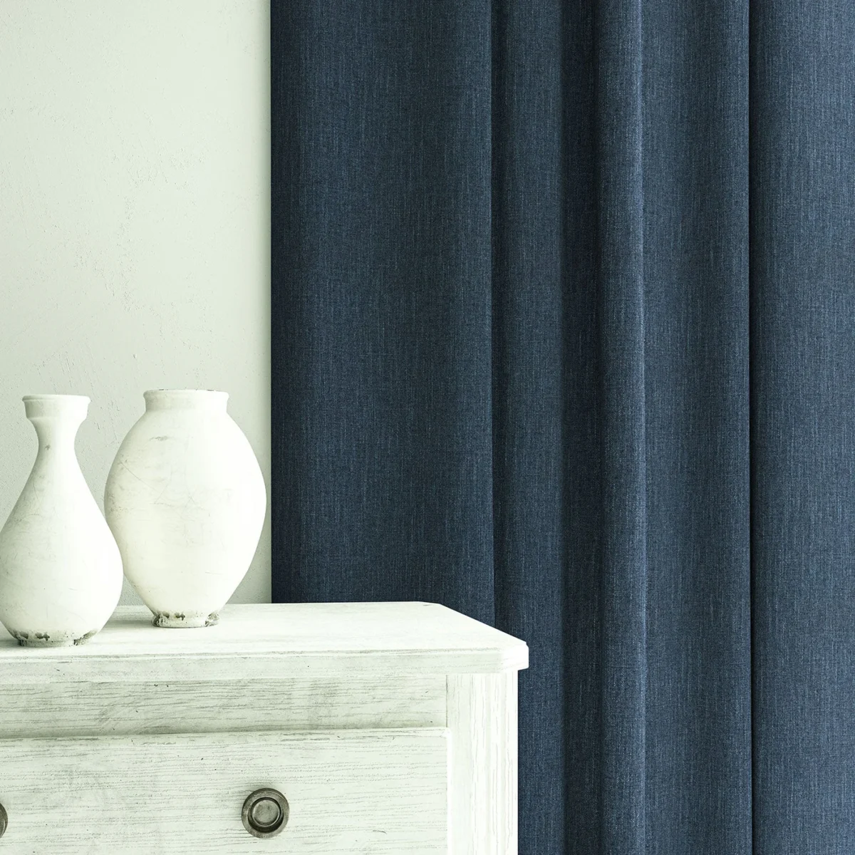Pluto Fabric - Royal by Pluto Fabric from Linwood Fabrics Pluto collection - black-grey plain woven