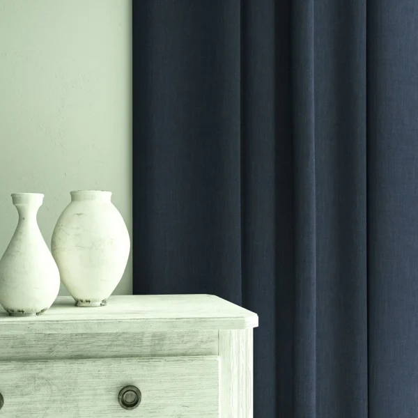 Pluto Fabric from Linwood Fabrics Pluto collection - blue plain woven