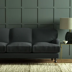 Pluto Fabric from Linwood Fabrics Pluto collection - black-grey plain woven