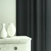Pluto Fabric from Linwood Fabrics Pluto collection - black-grey plain woven