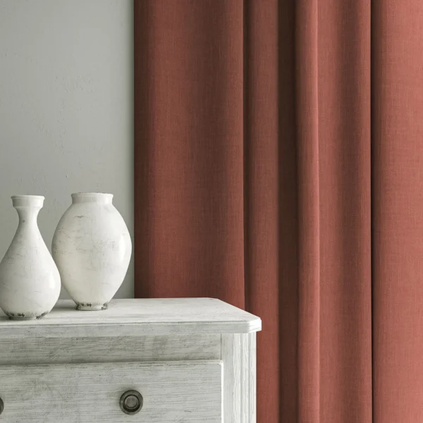 Pluto Fabric from Linwood Fabrics Pluto collection - red plain woven