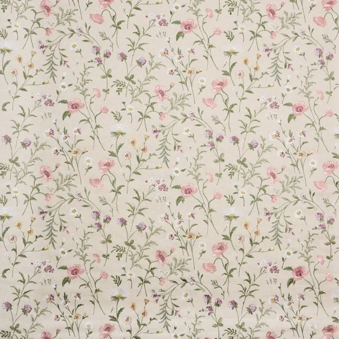 Snowshill Meadow Fabric - Blush  / Lilac / Green – Blush / Lilac / Green swatch